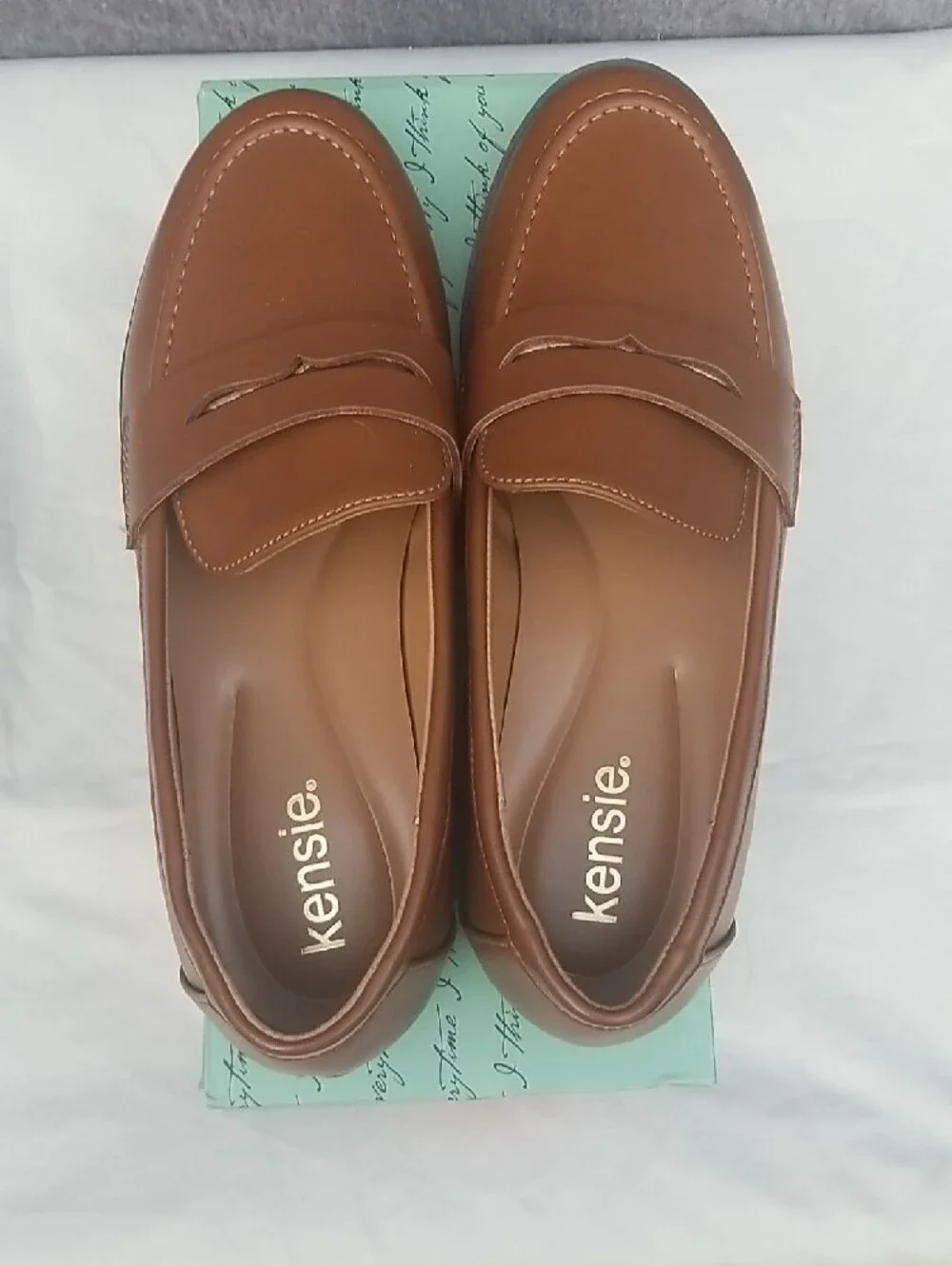 Kensie Gitty Cognac Brown Penny Loafers for Women 8.5
